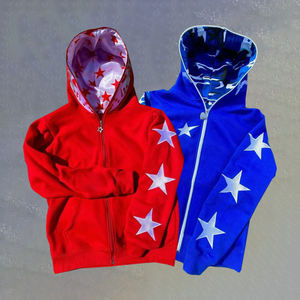 Streetwear 100% coton avec logo personnalisé sweatshirts à capuche zippés pour hommes - Product Image 4