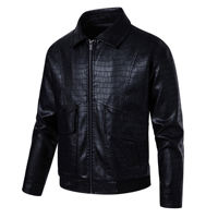 100% echte Rindsleder Herren Lederjacke Neu Stilvoll für Krokodil haut geprägt Vintage-Stil Herbstsaison Leinwand Jacken mantel