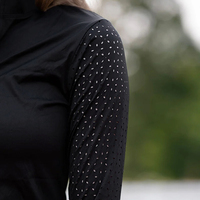 Chemises d'équitation à manches longues, demi-zip, couleur unie, protection solaire, ventilation perforée, sous-vêtement de base pour l'équitation, vente en gros