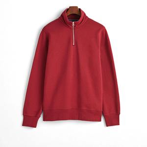 Factory Custom Men's <b>Turtleneck</b> Half Zip Sweatshirt 100% Organic Cotton Heavy Cotton Blend <b>Long</b> <b>Sleeve</b> Hoodie Sweatshirts - Product Image 3