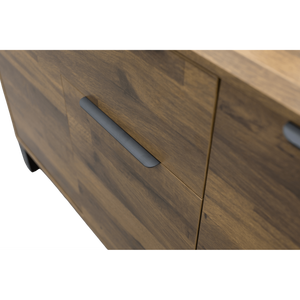 Modern Wooden <b>Sideboard</b> with Drawers and Storage Shelves for Living Room Home Furniture Minimalist Design Metal Handles - Product Image 6