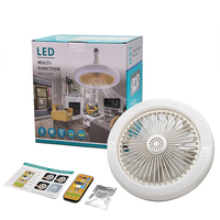 Ventilateur de plafond LED 3CCT avec 360 °   Ampoule LED rotative B22 E27 avec mini ventilateur intégré, corps en ABS, télécommande, lampe colorée pour usage domestique