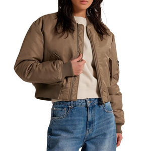 Vestes d'hiver en cuir pour femmes Vestes Letterman de style High Street avec logo personnalisé Respirant et brodé - Product Image 1