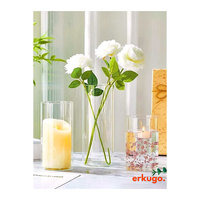 Ensemble de porte-bougies en verre ERKUGO de haute qualité, écologiques et modernes, lanternes cylindriques, Noël, Pâques, Saint-Valentin, décoration de la maison