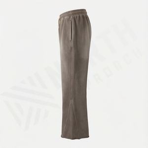 Track Jogger Stacked Pant Custom Heavyweight 500 GSM Fleece Cotton Print Logo <b>Wide</b> <b>Leg</b> Baggy Sweat <b>Trouser</b> Flared Bottom - Product Image 3