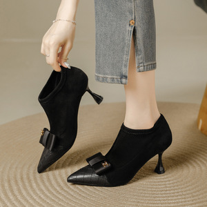 Escarpins classiques à bout ouvert pour femmes, talons aiguilles en cuir véritable, élégants pour banquets et événements - Product Image 2