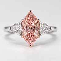 Bagues fantaisie ovales roses de couleur fantaisie, cultivées en laboratoire, en or 18 carats, certifiées IGI, bijoux fins de luxe personnalisés pour fiançailles, mariage, fête, vente en gros