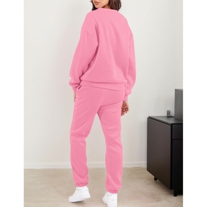 Pakistan Manufacturer Latest Design Women Tracksuit 100% Cotton Solid Color Tracksuit for women - Product Image 3