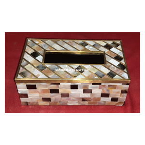 Attrayant à la recherche de nouvelle meilleure qualité en bois nacre incrustation naturelle Rectangle forme boîte à mouchoirs pour hôtels et décorations - Product Image 1