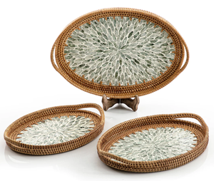 Plateau de table rond en rotin et jute personnalisé de qualité exclusive dernière conception MOP Work Pearl Food Service Platter Prix attractif - Product Image 6