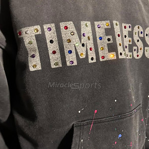Fabricant pakistanais sweats à capuche en strass lavés à l'acide pour hommes basiques en coton mélangé sweats à capuche en strass lavés à l'acide pour hommes - Product Image 5