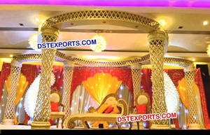 Fusión boda fibra cristal Jali Mandap Atlanta blanco Jali estilo fibra cristal Mandap decoración gran fibra cristal boda Mandap - Product Image 5