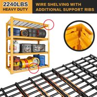 Étagères métalliques réglables à 4 niveaux pour garage, étagères de rangement industrielles pour sous-sol, entrepôt, 40 pouces de largeur x 19,5 pouces de profondeur x 59,5 pouces de hauteur