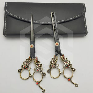 Ciseaux de coiffeur professionnels à lame en acier inoxydable avec pointe pointue à poignée Dragon pour la coiffure - Product Image 2