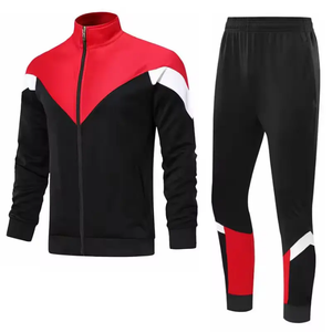 Chándal de fútbol personalizado, sin logotipo, chándal de fútbol para hombre, chándal con cremallera completa, camiseta de fútbol, ropa de fútbol Azul Marino - Product Image 3