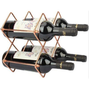 Wholesaler Wrought Iron Metal Vintage <b>Wine</b> <b>Rack</b> Black Finished Tabletop Beverage Holder Multifunction Sustainable Home Kitchen - Product Image 5