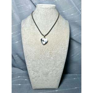 Navajo Handmade Sterling Silver Pendant with White Buffalo Bezel Setting Inlay - Product Image 6