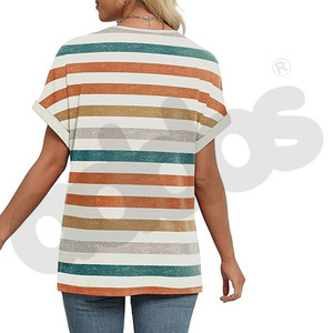 T-shirt décontracté surdimensionné pour femme personnalisé Jersey de haute qualité avec logo brodé Motif uni Taille plus - Product Image 5