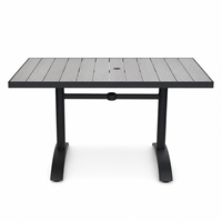 Meubles de restaurant durables, table en polybois commercial, ensemble de tables et chaises pour restaurant, table en bois plastique pour café et terrasse