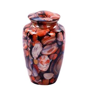 Urna de recuerdo azul real Diseño moderno grabado floral para el hogar y los funerales Urna de cenizas conmemorativa de calidad premium - Product Image 6