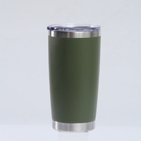 Gobelet isotherme moderne pour voiture avec logo personnalisé, meilleure vente, poignée et paille, isolation thermique 6-12 heures, en acier inoxydable 304, pour mariage