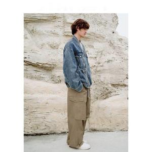 Chaqueta de Mezclilla para Hombre, Estilo Informal, Cuello en V, Irregular, con Encaje, Nueva Moda de Otoño, Venta al por Mayor - Product Image 4