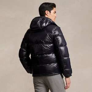 Veste bouffante à capuche noire brillante de haute qualité pour vêtements de sport de plein air chauds Style en nylon Offre Spéciale vestes bouffantes pour hommes - Product Image 2