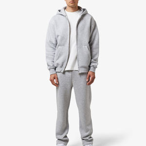 Vente hommes sweat à capuche costume hiver plaine solide vêtements de sport sweats à capuche coton et pantalon unisexe épais confortable élégant - Product Image 1