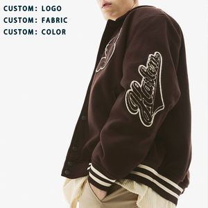 Chaqueta universitaria para hombre, ropa de calle Vintage, chaquetas con letras, chaqueta de béisbol Bomber con cuello vuelto gráfico, Unisex - Product Image 5