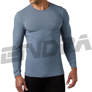 T-shirt ajusté de couleur gris Balboa pour homme, vêtements de sport, manches longues, tissu extensible respirant, coupe ajustée, confort, entraînement, usage quotidien - Product Image 3