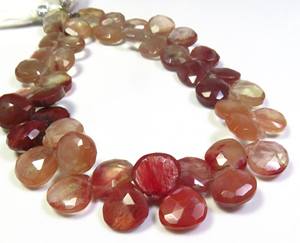 ลูกปัดเจียระไนแบบลาบราดอไรต์สีแดงขนาด8.5-9มม. อัญมณีหัวใจธรรมชาติเจียระไนเกรดสูง90กะรัต8 "อัญมณีหลวมขายส่ง - Product Image 2