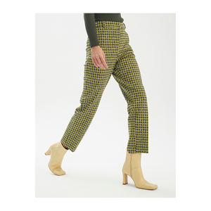 กางเกงขายาวทรงขากระบอกถักลายสำหรับผู้หญิง ผลิตจากผ้าผสมวิสโคส สีสันสดใสมาก - Product Image 3