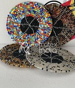 Handmade Custom Quality and Multi Color Fancy <b>Beaded</b> <b>Coaster</b> Bulk Supplier and Manufacture by Refratex India Made in India - Product Image 2