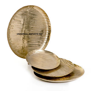 Ensemble de quatre plateau à chocolat forme ronde plateau à chocolat design forme ronde luxe nouveau plateau à chocolat en métal - Product Image 1