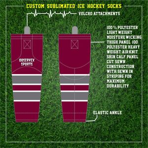 Ensemble de maillots de hockey sur glace cousus et coupés en sergé personnalisé coquilles et chaussettes de pantalon de hockey brodées - Product Image 3