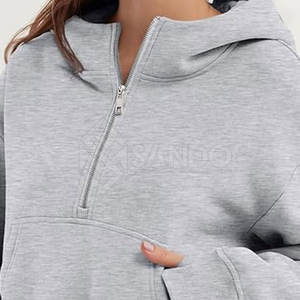 เสื้อฮู้ดมีซิปไซส์ใหญ่พิเศษสำหรับผู้หญิงเสื้อผ้าคอตตอนสไตล์ลำลอง - Product Image 4