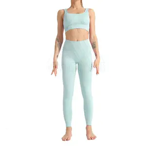 कस्टम जिम कपड़े महिला योग सेट क्विक ड्राई योग सेट टो पीस योग जिम फिटनेस सेट ऑनलाइन बिक्री के लिए