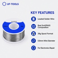 Fil à souder au plomb Sn45Pb55 de 0,8 mm, 38 g, pour la réparation d'écrans et de circuits de téléphones mobiles