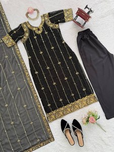 Recién llegado, conjunto de pantalón Kurti de 3 piezas con Dupatta de diseñador y tela cómoda, Ideal para fiestas y funciones de moda étnica - Product Image 4