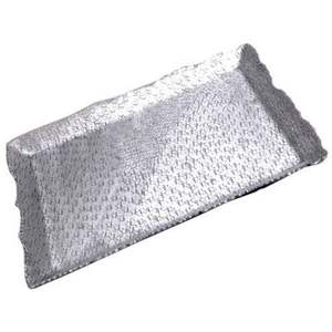Grand plateau rectangulaire enduit d'argent élevé parfait pour les utilisations de restaurants Plateau de service en métal de qualité durable pour les serveurs - Product Image 5