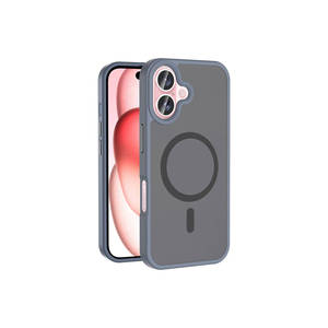 Coque de protection Netzy pour iPhone 16 Plus compatible MagSafe, anti-traces de doigts, en silicone mat gris, inspirée de l'INS - Product Image 1