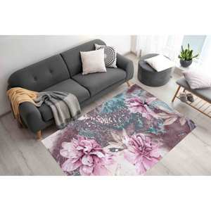 Tapis imprimé avec une peinture de pivoine rose pour la décoration de la maison et du bureau, tapis doux non tissé - Product Image 4