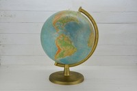Globe terrestre décoratif vintage Art Déco en métal fait main, grand modèle pour l'apprentissage de la géographie, idéal pour la maison et le bureau