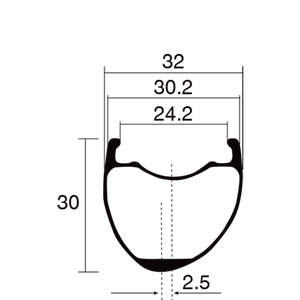 700C Tubeless Ready Carbon Grave Road Bike Rim 24mm IW asimétrico 30mm perfil ligero grava bicicleta freno de disco duradero - Product Image 2