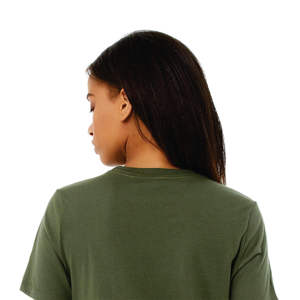 100% Airlume เสื้อยืดแขนสั้นแบบสบายๆ,แหวนปั่นผ้าฝ้าย32 Single 4.2 Oz สีเขียวทหารผู้หญิง - Product Image 6