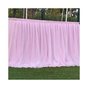 กระโปรงโต๊ะผ้าโปร่งลายลูกไม้สำหรับโรงแรมสีแดงมีการออกแบบที่แตกต่างกันสำหรับงานแต่งงานและการตกแต่งบ้าน - Product Image 1