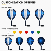 Raqueta de Pádel Personalizada, Fibra de Carbono 3K, Núcleo de EVA, Forma de Diamante/Lágrima, Fabricación OEM, Venta al Por Mayor, MOQ Bajo, 38mm, Profesional