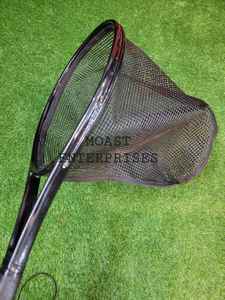 Outdoor Fly Fishing Landing Net with <b>Wooden</b> Frame and Rubber Mesh Hand-Cast Trout Catching Tool - Product Image 5