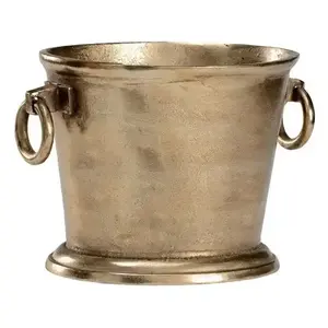 Ensemble de 2 seaux à glace en métal doré pour champagne, refroidisseur de boissons avec polissage miroir pour les fêtes, seau à glace - Product Image 6