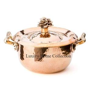 Couvercle et poignée en cuivre plaqué cuivre pour chauffe-plats, en métal, robuste, poli brillant, plat de service et marmite - Product Image 5